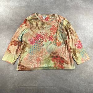 Vintage Women Coldwater Creek Cottagecore Preppy Long Sleeve Top Whismy Blouse